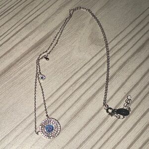 Elegant Silver Evil Eye Vibe Pendant Necklace